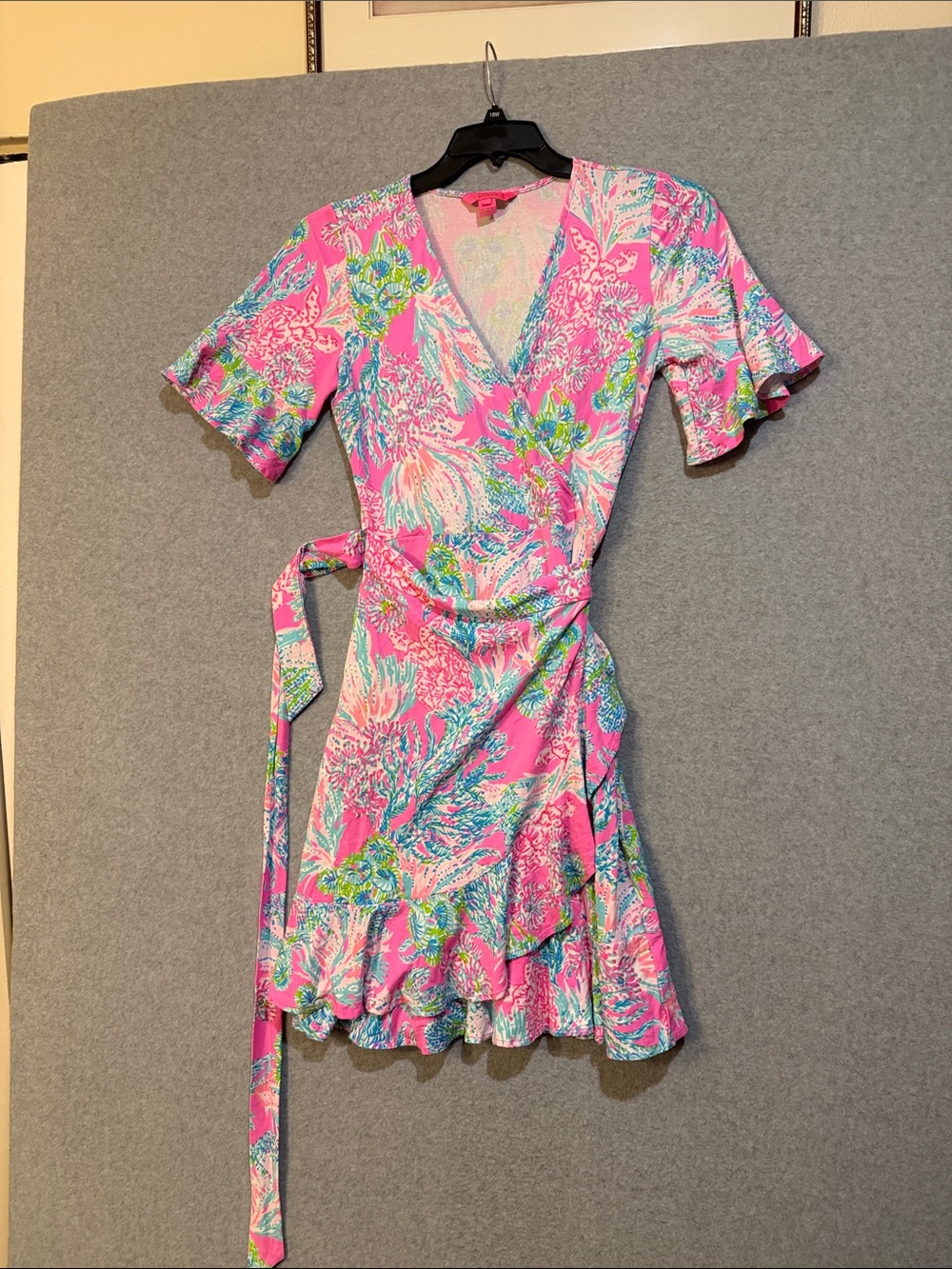 Lilly Pulitzer Hot Pink Floral Neckline Top